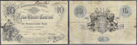 Banknoten
Altdeutschland
Hannover
10 Thaler Courant der Hannoverschen Bank 1.3.1857. Serie III. Handschr. Eisenhahn-Harburg. Wz. HANNOVERSCHE BANK....