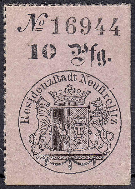 Banknoten
Altdeutschland
Mecklenburg-Strelitz
10 Pfg. Gutschein der Residenzs...