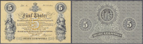 Banknoten
Altdeutschland
Oldenburg (Oldenburg)
5 Thaler des Grossherzoglich Oldenburgischen Staatsministeriums, Oldenburg 1.1.1869. Lit. A.
I-, se...
