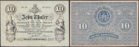 Banknoten
Altdeutschland
Oldenburg (Oldenburg)
10 Thaler des Grossherzoglich Oldenburgischen Staatsministeriums, Oldenburg 1.1.1869. Lit. B.
I-II,...