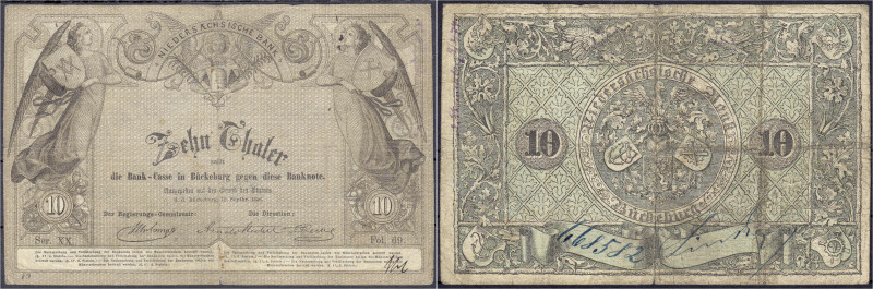 Banknoten
Altdeutschland
Schaumburg-Lippe
10 Thaler der Niedersächsischen Ban...