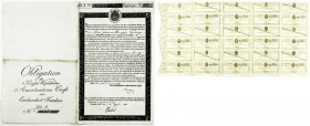 Banknoten
Altdeutschland
Westfalen
Obligationsschein über 100 Franken der Reichsschulden-Amortisations-Kasse, Kassel, 7. November 1810. Beiliegend ...