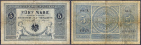Banknoten
Die deutschen Banknoten ab 1871 nach Rosenberg
Deutsches Reich, 1871-1945
5 Mark 11.7.1874. Serie IX.
IV, sehr selten. Rosenberg 1. Grab...