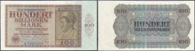 Banknoten
Die deutschen Banknoten ab 1871 nach Rosenberg
Deutsches Reich, 1871-1945
100 Billionen Mark 15.2.1924. Serie A.
III+, sehr selten. Rose...