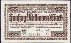 Banknoten
Die deutschen Banknoten ab 1871 nach Rosenberg
Deutsches Reich, 1871-1945
Hessische Landesbank 50 Mio. Mark 1.9.1923, Serie C, KN 6stelli...