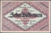 Banknoten
Die deutschen Banknoten ab 1871 nach Rosenberg
Deutsches Reich, 1871-1945
Sachsen: 10 Billionen Mark 15.11.1923. II, selten. Rosenberg SA...