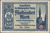 Banknoten
Die deutschen Banknoten ab 1871 nach Rosenberg
Deutsches Reich, 1871-1945
500 Mark 31.10.1922. II. Rosenberg 793. Grabowski. DAN-17. 