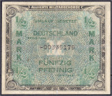 Banknoten
Die deutschen Banknoten ab 1871 nach Rosenberg
Deutschland unter alliierter Besatzung, 1945-1948
1/2 Mark Austauschnote, Serie 1944. US-D...