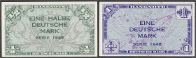 Banknoten
Die deutschen Banknoten ab 1871 nach Rosenberg
Westliche Besatzungszonen und BRD, ab 1948
1/2 und 1 Deutsche Mark, Serie 1948. beide I- R...