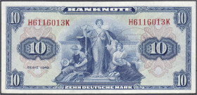 Banknoten
Die deutschen Banknoten ab 1871 nach Rosenberg
Westliche Besatzungszonen und BRD, ab 1948
10 Deutsche Mark 1948. Mit B-Stempel (farbschwa...