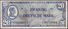 Banknoten
Die deutschen Banknoten ab 1871 nach Rosenberg
Westliche Besatzungszonen und BRD, ab 1948
20 Deutsche Mark (Liberty) o.D. (1948). Serie C...