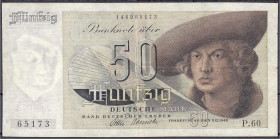 Banknoten
Die deutschen Banknoten ab 1871 nach Rosenberg
Westliche Besatzungszonen und BRD, ab 1948
50 Deutsche Mark 9.12.1948, Franzosenschein. 2-...