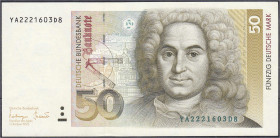 Banknoten
Die deutschen Banknoten ab 1871 nach Rosenberg
Westliche Besatzungszonen und BRD, ab 1948
50 Deutsche Mark Austauschnote 1.10.1993. Serie...