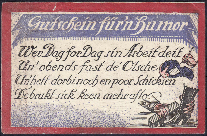 Banknoten
Deutsches Notgeld und KGL
(Scherzscheine)
Scherzschein ohne Ortsang...