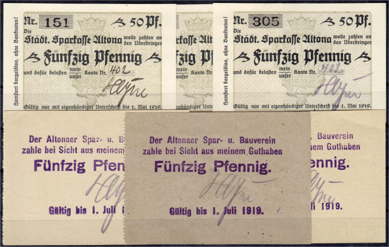 Banknoten
Deutsches Notgeld und KGL
Altona (Schleswig-Holstein)
H. Heyne, 6 S...