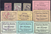 Banknoten
Deutsches Notgeld und KGL
Bad Blenhorst (Hannover)
10 versch. Scheine Offizier-Gefangenenlager o.D. zu 1, 2, 5, 25, 50, 2 X 100, 200 und ...