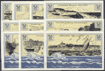 Banknoten
Deutsches Notgeld und KGL
Berlin (Brandenburg)
Tägliche Rundsch: 10 versch. Scheine zu 50 Pfg. ohne Stempel, o.D. Alle 10 Nordseebäder ko...