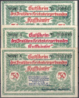 Banknoten
Deutsches Notgeld und KGL
Berlin (Brandenburg)
18 X 50 Pfg. Scheine, Reichskriegerbund "Kyffhäuser", 29.11.1921. Je Serie A-F 1-6 (Wz. Qu...