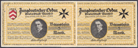 Banknoten
Deutsches Notgeld und KGL
Bielefeld (Westfalen)
Jungdeutscher Orden, Bruderschaft Bielefeld: 2 X 5 Mark o.D. II und I-II, Klammerlöcher, ...