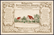 Banknoten
Deutsches Notgeld und KGL
Bielefeld (Westfalen)
Selbsthilfe-Heimstätten-Schein 5 Mark Spendenquittung o.D. I-II, sehr selten. Lindman 97....