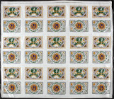 Banknoten
Deutsches Notgeld und KGL
Bielefeld (Westfalen)
Kompletter Druckbogen 25 Mark 2.4.1922, Stadtsparkasse, Seide, je 15 Vorder- und Rückseit...