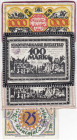 Banknoten
Deutsches Notgeld und KGL
Bielefeld (Westfalen)
4 Stoffscheine, davon 3 X mit schöner Borte: 100 Mark Leinen 15.7.1921 "Franz. Vertragsbr...