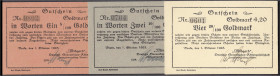 Banknoten
Deutsches Notgeld und KGL
Brake (Oldenburg)
3 versch. Scheine: Deutsche Seeverkehrs-Aktiengesellschaft 1.10.1923. Roter Karton zu 1,05 GM...