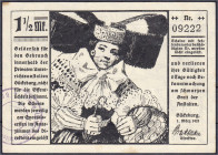 Banknoten
Deutsches Notgeld und KGL
Bückeburg (Niedersachsen)
Private Unterrichtsanstalten, 1 1/2 Mark 1.3.1921. Mit KN und Stempel der Unterrichts...