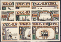 Banknoten
Deutsches Notgeld und KGL
Coblenz-Lützel (Rheinland)
Turnverein, TVC Lützel: 3 X 50, 3 X 75 Pf., 3 X 1 Mk o.D.
I und I- Lindman 226, kom...