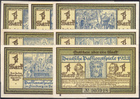Banknoten
Deutsches Notgeld und KGL
Freiburg i.B. (Baden)
Deutsche Passionspiele, 7 X 1 Mark mit KN 1.3.1922- 1.10.1922. Bilder 2 X B (No schmal un...