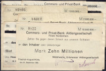 Banknoten
Deutsches Notgeld und KGL
Friedrich August-Hütte (Oldenburg)
Metallwerke Unterweser Aktiengesellschaft 10.8.- 27.9.1923. 8 Scheine zu 20,...
