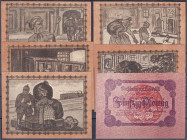 Banknoten
Deutsches Notgeld und KGL
Halebüll (Schleswig-Holstein)
6 verschiedene 50 Pfg. der Gemeinde 1921. Vs. rot/Rs. braun.
meist I, selten. Li...