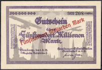 Banknoten
Deutsches Notgeld und KGL
Hamburg (Hamburg)
Hamburger Luftschiffhallen Gesellschaft m.b.H. Flughafen Fuhlsbüttel 1.8.1923. 500 Mrd. Mark,...