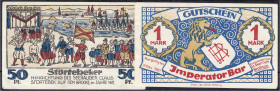 Banknoten
Deutsches Notgeld und KGL
Hamburg (Hamburg)
2 Scheine der Imperator-Bar, 50 Pfg. und 1 Mark o.D. Gültig bis 31.12.1921. Hinrichtung Stört...