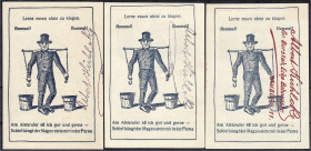 Banknoten
Deutsches Notgeld und KGL
Hamburg (Hamburg)
3 Scheine Albert Kühlcke, Restaurant 30 und 2 X 50 Pfg. o.D. Gültig bis 1.11.1922. 1 X 50 Pfg...