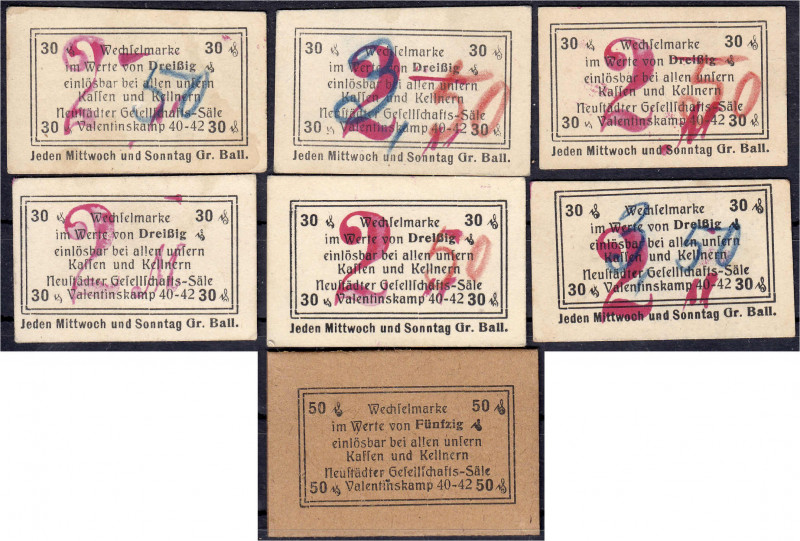 Banknoten
Deutsches Notgeld und KGL
Hamburg (Hamburg)
Neustädter Gesellschaft...