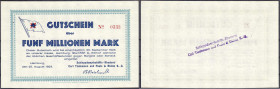 Banknoten
Deutsches Notgeld und KGL
Hamburg (Hamburg)
Schleppdampfschiffs-Rhederei Carl Tiedemann und Pauls & Blohm K.-G., 25.8.1923. 8 Scheine: 2 ...