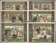 Banknoten
Deutsches Notgeld und KGL
Höxter (Westfalen)
Drogerie Necker, 6 X 75 Pfg. o.D. Ohne KN.
meist I bis II, sehr selten. Lindman 599.1.1-6 k...