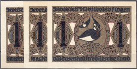 Banknoten
Deutsches Notgeld und KGL
Jever (Oldenburg)
3 verschiedene 1 Mark o.D. Alle ohne Stempel.
meist I-II, teils selten. Lindman 642.1.1-3 ko...