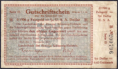Banknoten
Deutsches Notgeld und KGL
Kiel (Schleswig Holstein)
0,1506 g Feingold Gutschriftschein der Landesbank 1.11.1923. KN 5,5 mm.
III-IV, kl. ...
