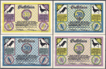 Banknoten
Deutsches Notgeld und KGL
Königsberg (Ostpreußen)
4 verschiedene 50 Pfg. Markenhaus Eluka G.m.b.H. 23.5.1921. meist I, selten. Lindman 70...