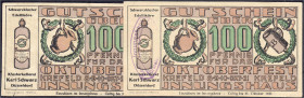 Banknoten
Deutsches Notgeld und KGL
Krefeld (Rheinland)
2 X Innungshaus 100 Pfg., für das Oktoberfest vom 8.9.10. Okt.1921. Gültig bis 31.10.1921. ...
