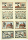 Banknoten
Deutsches Notgeld und KGL
Leer (Ostfriesland)
Stahlhelm, Bund der Frontsoldaten: Druckbogen zu 4 X 50 und 4 X 75 Pf. 1921. (4 X komplette...