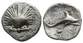 Calabria. Tarentum 420-228 BC. Litra AR