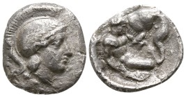 Calabria. Tarentum circa 380-344 BC. Diobol AR