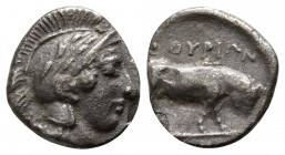 Lucania. Thourioi 400-350 BC. Diobol AR