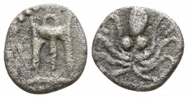 Bruttium. Kroton circa 470-440 BC. Obol AR