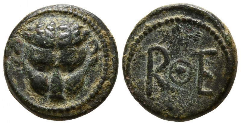Bruttium. Rhegion circa 450-425 BC.
Onkia Æ

10mm., 1,28g.

Facing lion’s h...