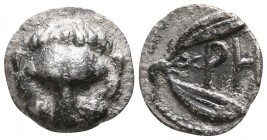 Bruttium. Rhegion circa 415-387 BC. Obol AR