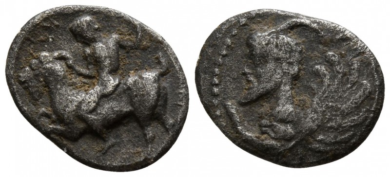 Sicily. Himera circa 425-409 BC.
Litra AR

11mm., 0,70g.

Male figure ridin...